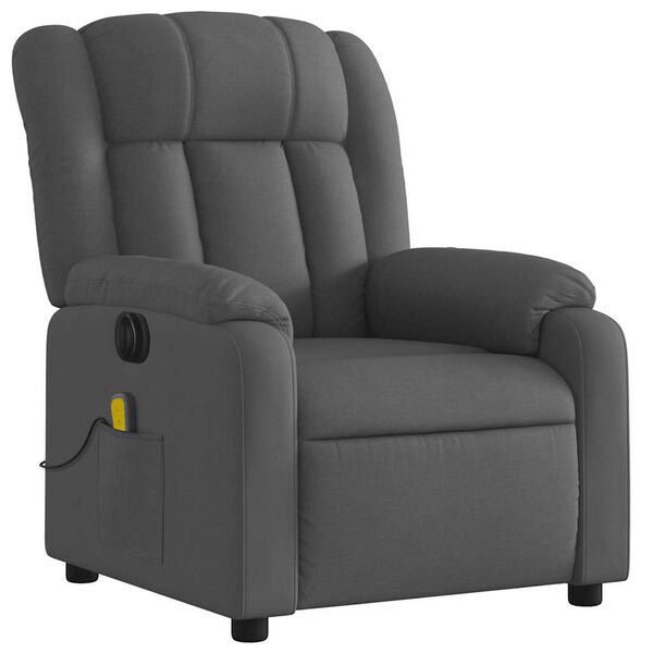 vidaXL Electric Massage Recliner Chair Dark Grey Fabric