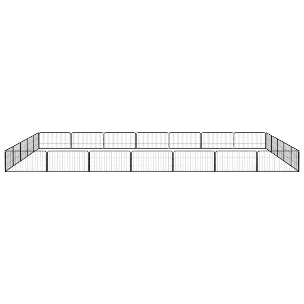 vidaXL 24-Panel Dog Playpen Black 100x50 cm Powder-coated Steel