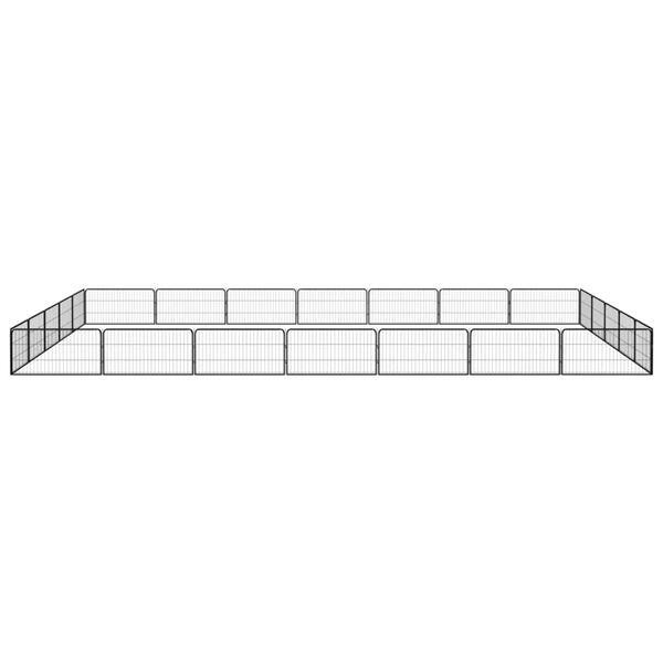 vidaXL 24-Panel Dog Playpen Black 100x50 cm Powder-coated Steel