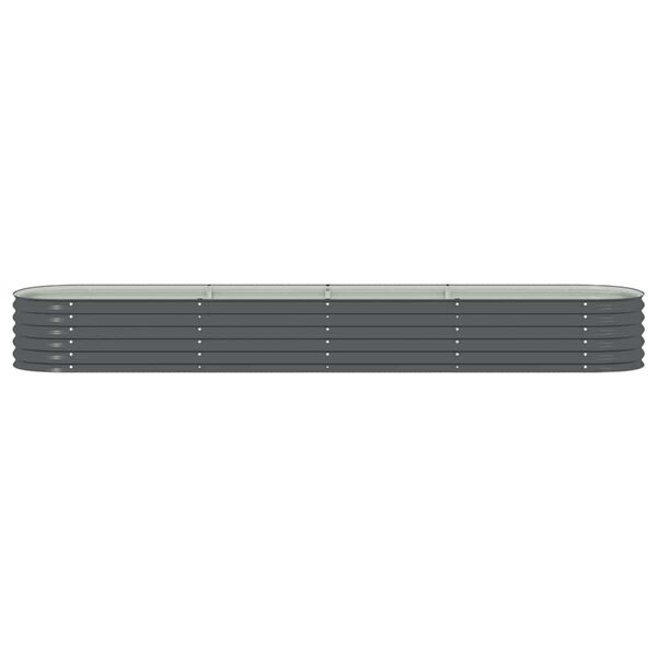 vidaXL Garden Raised Bed 400x80x44 cm Galvanised Steel Grey
