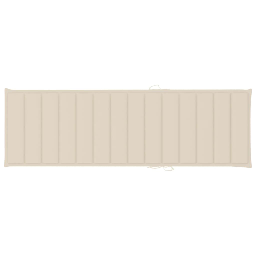 vidaXL Garden Sun Lounger with Cushion Solid Acacia Wood
