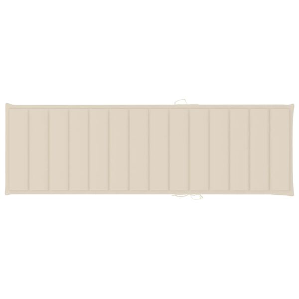 vidaXL Garden Sun Lounger with Cushion Solid Acacia Wood