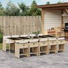 vidaXL 11 Piece Garden Dining Set with Cushions Beige Poly Rattan