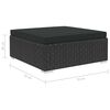 vidaXL 8 Piece Garden Lounge Set with Cushions Poly Rattan Black