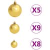 vidaXL Artificial Hinged Christmas Tree 150 LEDs & Ball Set 120 cm