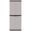 vidaXL Outdoor Storage Cabinet Grey and Black 65x37x165 cm PP