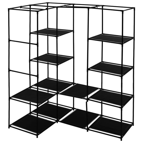 vidaXL Corner Wardrobe Black 130x87x169 cm