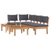 vidaXL Garden Bench Set with Cushion with Storage 4 pcs Brown and Grey