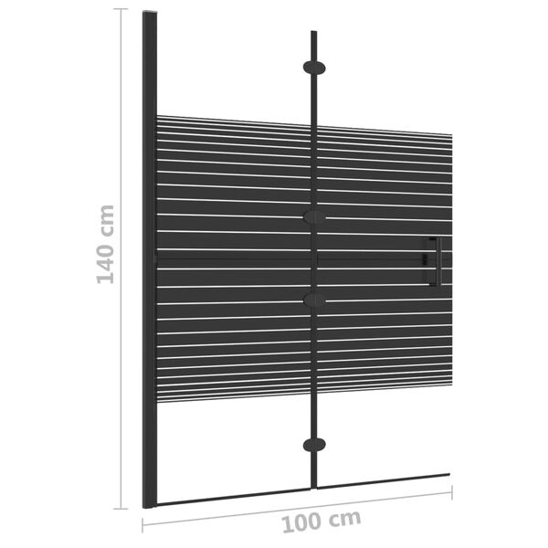 vidaXL Folding Shower Enclosure ESG 100x140 cm Black