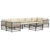 vidaXL 8 Piece Garden Lounge Set with Cushions Anthracite Poly Rattan