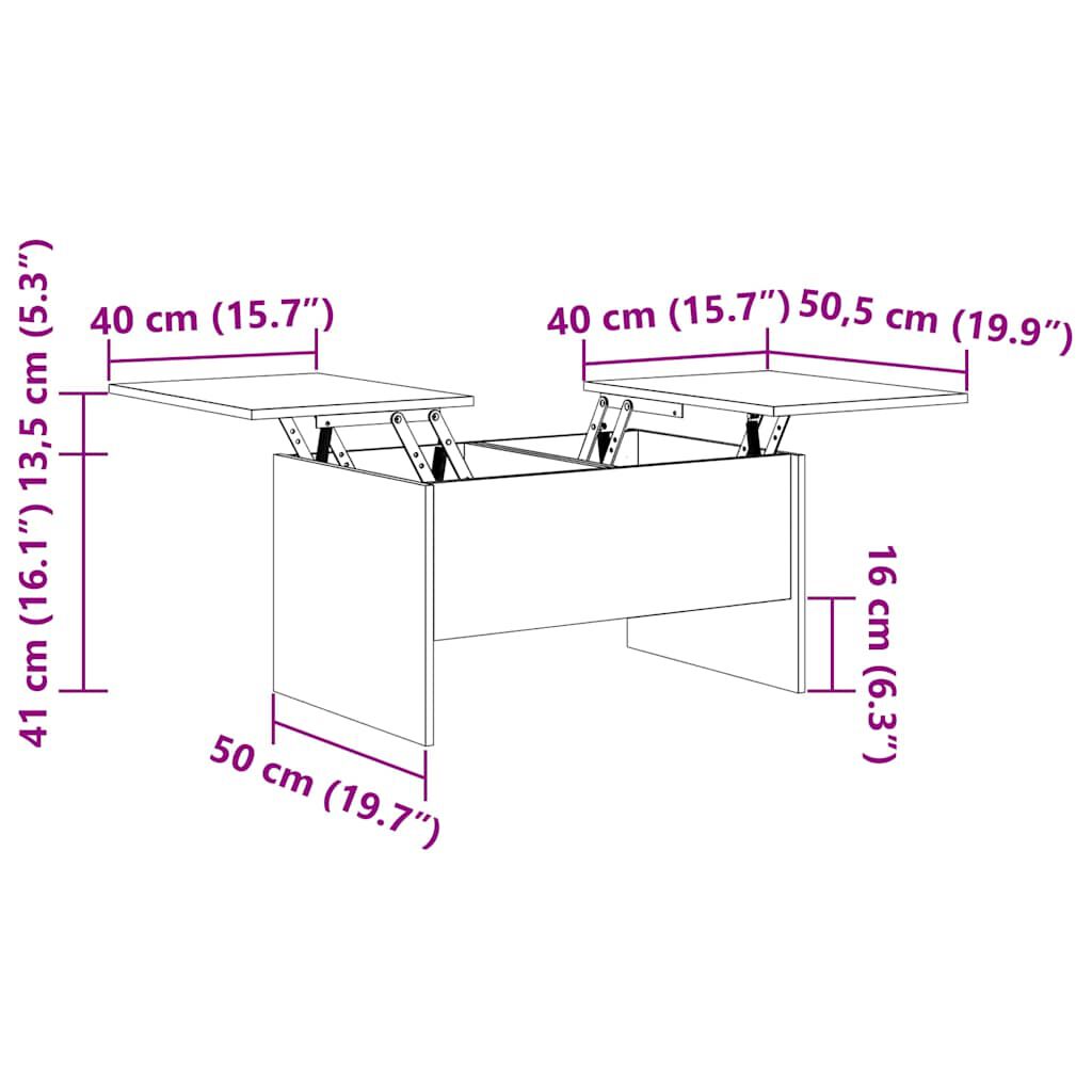 vidaXL Coffee Table White 80x50x42.5 cm Engineered Wood