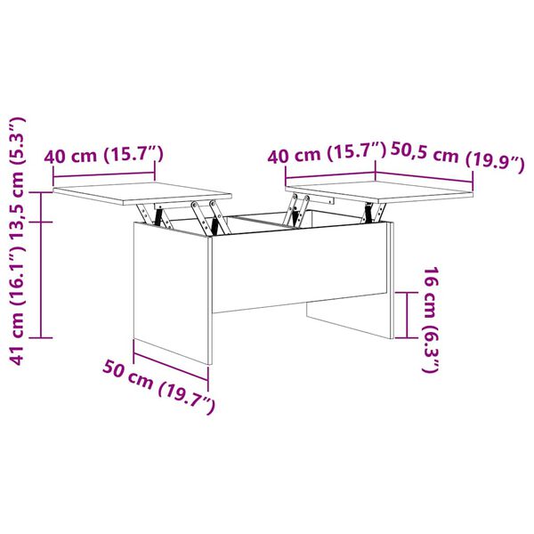 vidaXL Coffee Table White 80x50x42.5 cm Engineered Wood