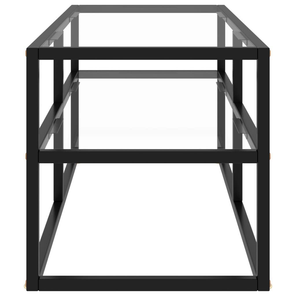 vidaXL TV Cabinet Black with Tempered Glass 100x40x40 cm