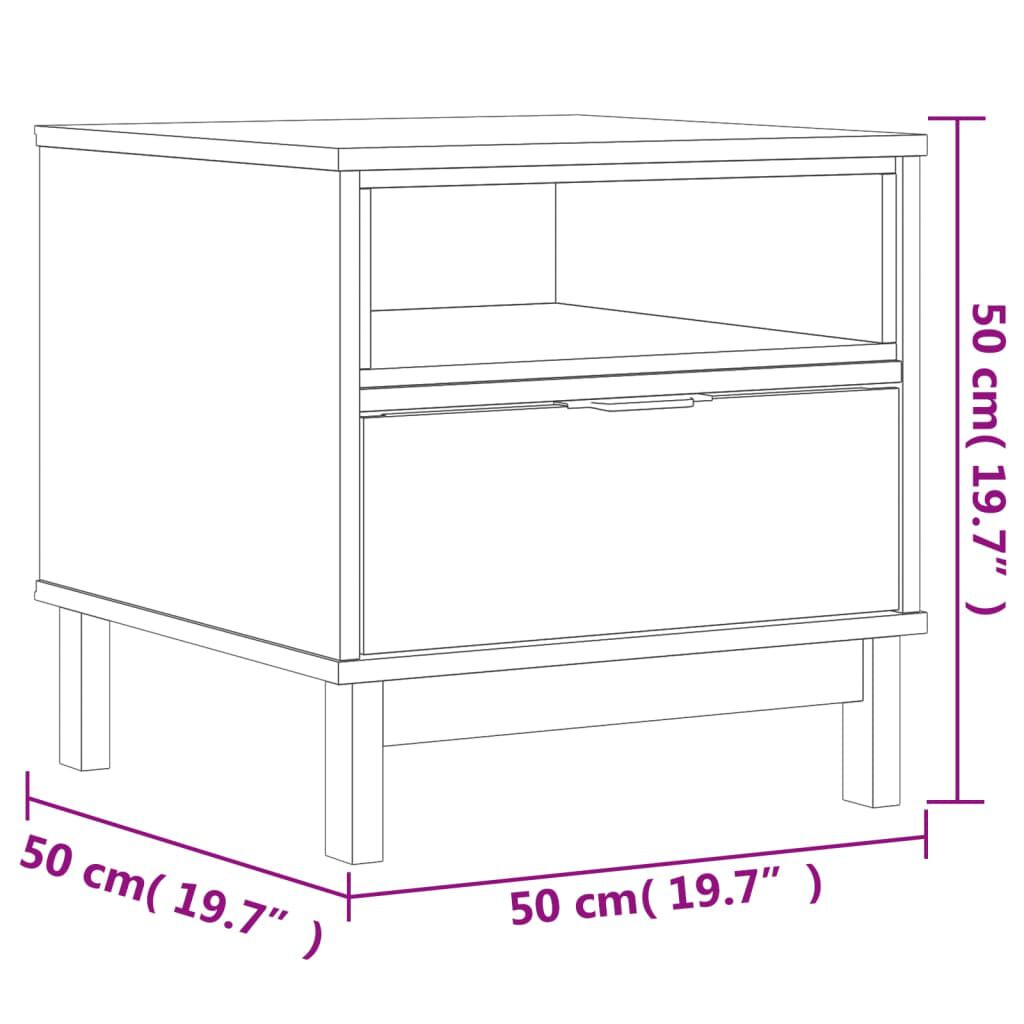 vidaXL Side Table FLAM 50x50x50 cm Solid Wood Pine