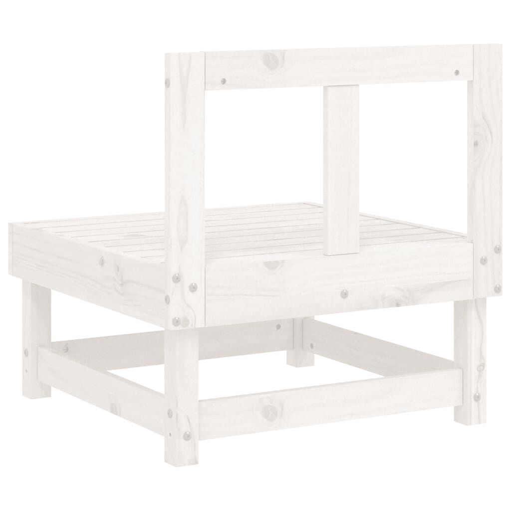 vidaXL Garden Middle Sofas 2 pcs White Solid Wood Pine