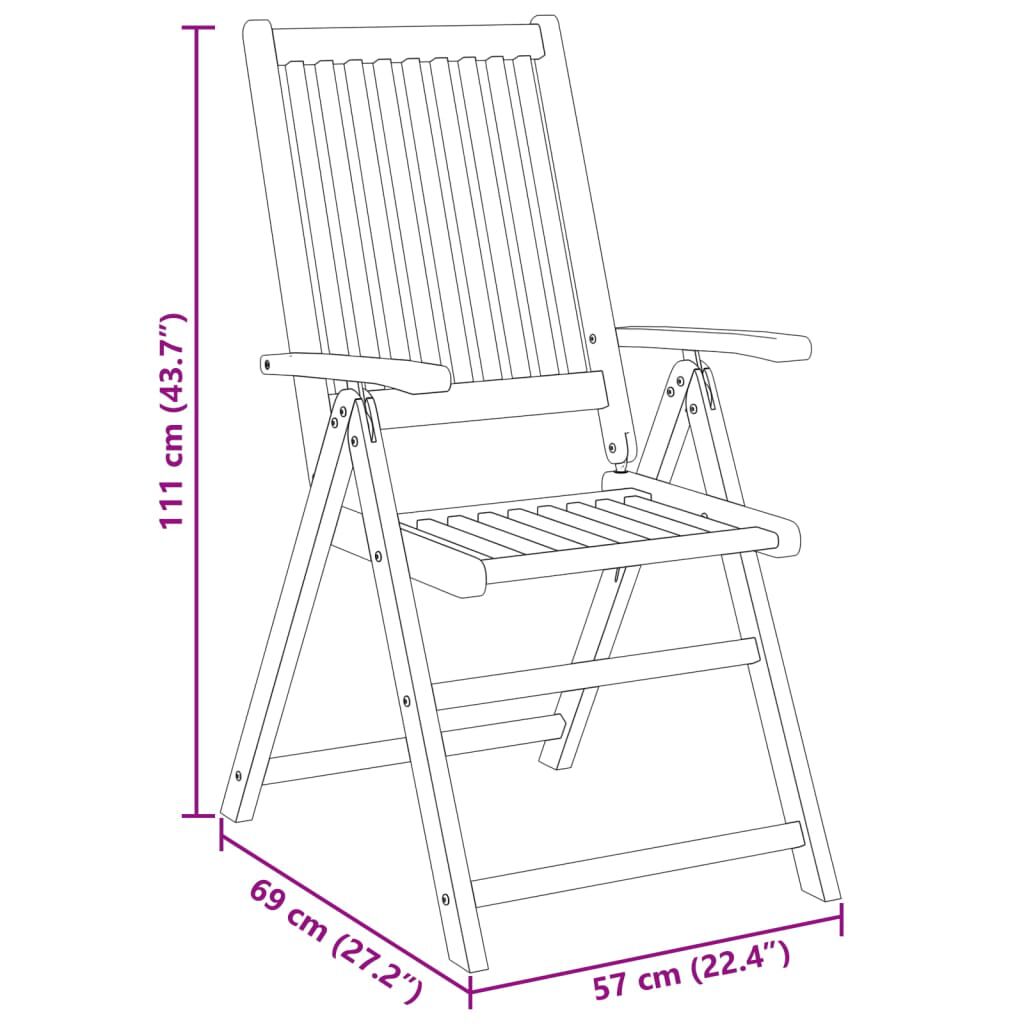 vidaXL 7 Piece Garden Dining Set Solid Acacia Wood Foldable