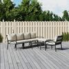 vidaXL 7 Piece Garden Lounge Set with Sand Cushions Steel