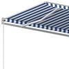 vidaXL Manual Retractable Awning 500x300 cm Blue and White