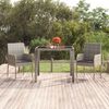 vidaXL Garden Table with Glass Top Grey 90x90x75 cm Poly Rattan