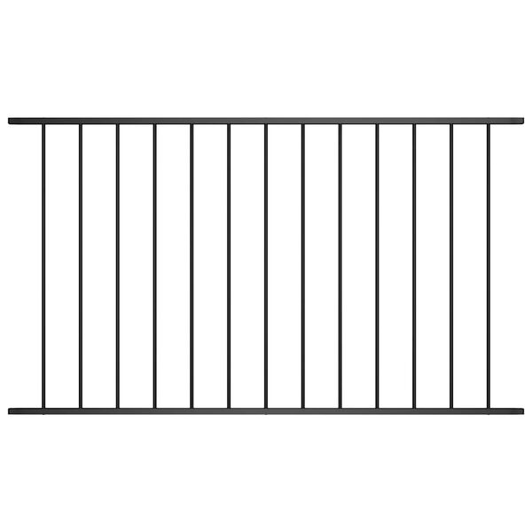 vidaXL Fence Panel Powder-coated Steel 1.63x1.25 m Black