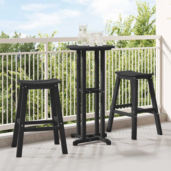 vidaXL Bar Stool 2 pcs Black 52 x 43 x 73.5cm Plastic