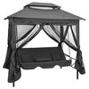vidaXL Outdoor Convertible Swing Bench with Canopy 220x160x240 cm