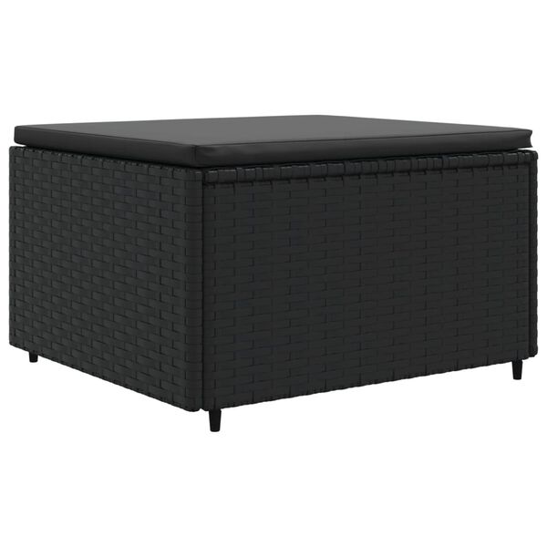 vidaXL 6 Piece Garden Lounge Set with Cushions Black Poly Rattan