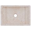 vidaXL Bathroom Vanity Cabinet with Cream Marble Sinks Solid Wood Teak