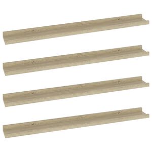 vidaXL Wall Shelves 4 pcs Sonoma Oak 80x9x3 cm