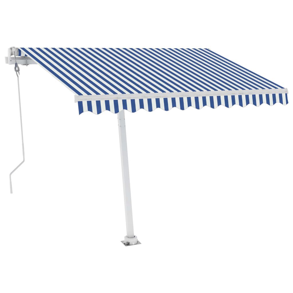 vidaXL Freestanding Automatic Awning 300x250cm Blue/White
