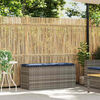 vidaXL Garden Bench with Cushion Grey 110x40x44 cm Poly Rattan