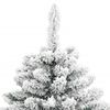 vidaXL Artificial Hinged Christmas Tree with Flocked Snow 150 cm