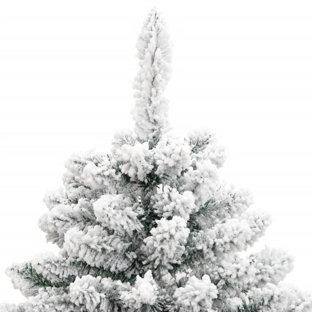 vidaXL Artificial Hinged Christmas Tree with Flocked Snow 150 cm