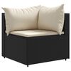 vidaXL 5 Piece Garden Lounge Set with Cushions Black Poly Rattan