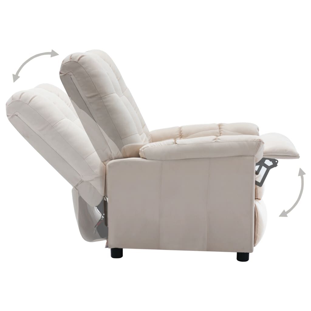 vidaXL Electric Recliner Chair Cream Fabric