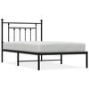 vidaXL Metal Bed Frame without Mattress with Headboard Black 100x190cm
