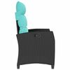 vidaXL Reclining Garden Chair with Side Table Black Poly Rattan