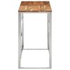 vidaXL Console Table Silver Stainless Steel and Solid Wood Acacia