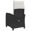 vidaXL Reclining Garden Chair with Side Table Black Poly Rattan