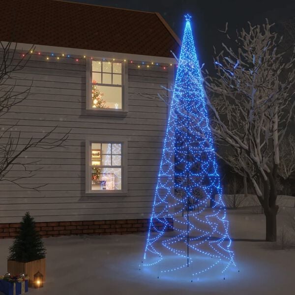 vidaXL Christmas Tree with Spike Blue 3000 LEDs 800 cm