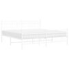 vidaXL Metal Bed Frame without Mattress with Footboard White 183x213cm