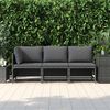 vidaXL 3 Piece Garden Lounge Set with Cushions Poly Rattan Grey