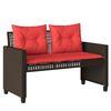 vidaXL 4 Piece Garden Sofa Set with Cushions Brown Poly Rattan Glass