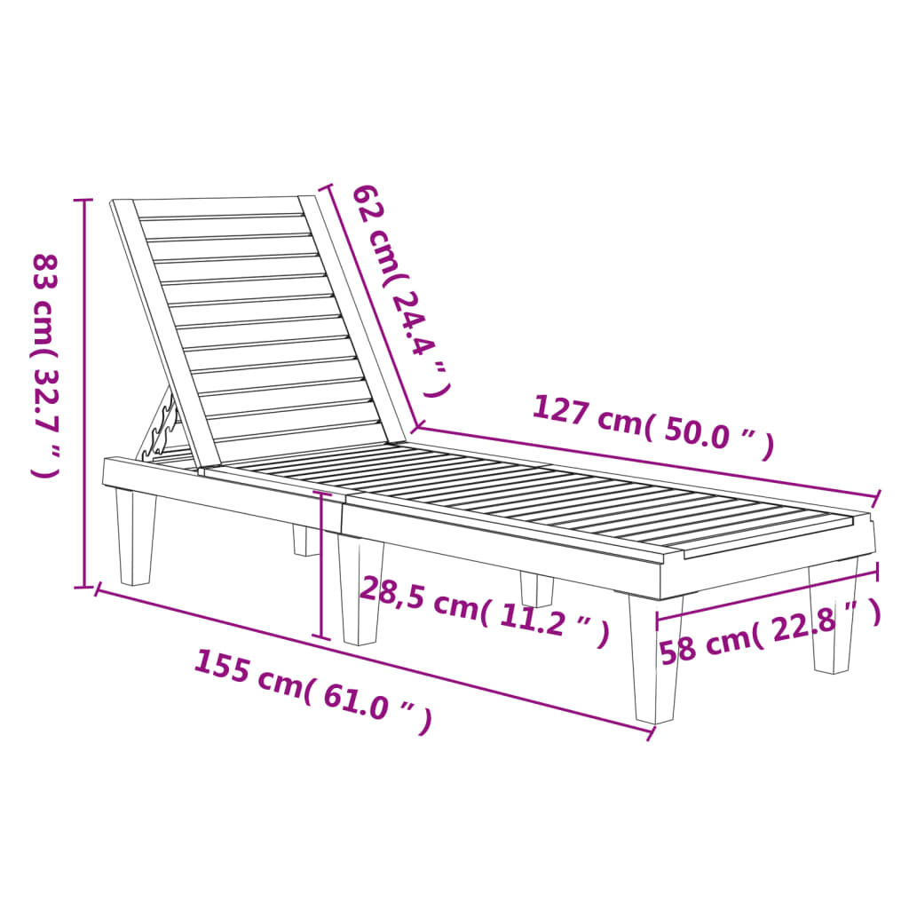 vidaXL Sun Lounger Light Brown 155x58x83 cm Polypropylene