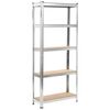 vidaXL Storage Shelves 3 pcs Silver 75x30x172 cm Steel and MDF