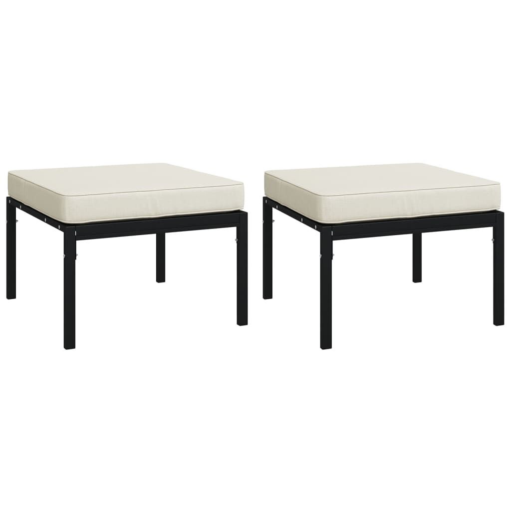 vidaXL 7 Piece Garden Lounge Set with Sand Cushions Steel