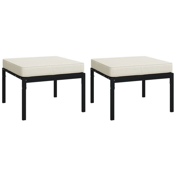 vidaXL 7 Piece Garden Lounge Set with Sand Cushions Steel