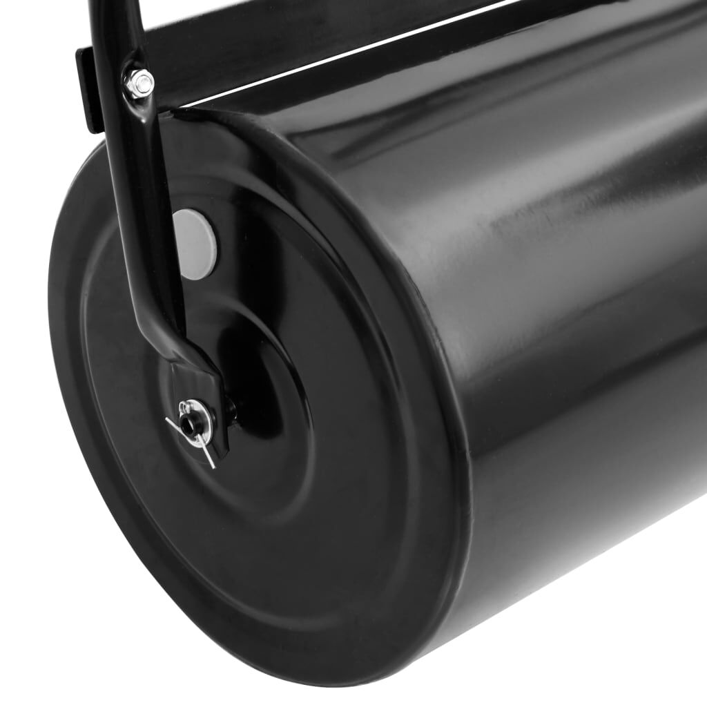 vidaXL Garden Lawn Roller with Handle Black 63 L Iron and Steel