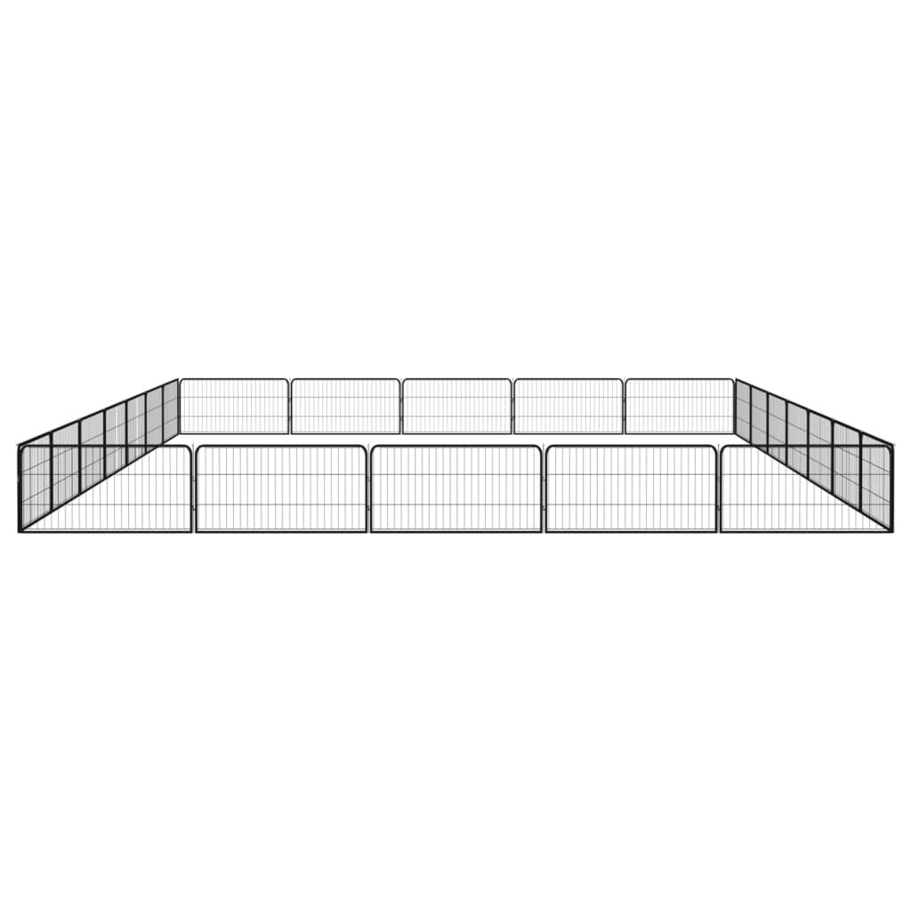 vidaXL 24-Panel Dog Playpen Black 100x50 cm Powder-coated Steel