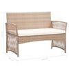 vidaXL 4 Piece Garden Lounge Set with Cushion Poly Rattan Beige